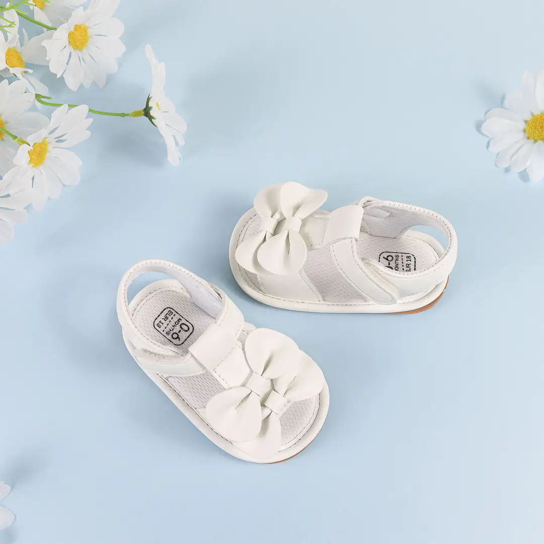 Cross-border New Summer Baby Cute Bow Sandals Baby Girl Solid Color Rubber Bottom Toddler Shoes Baby Shoes — feature 7