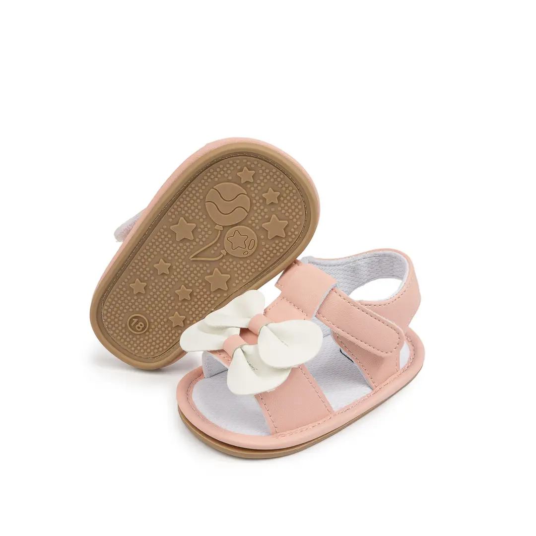 Cross-border New Summer Baby Cute Bow Sandals Baby Girl Solid Color Rubber Bottom Toddler Shoes Baby Shoes - Image 2