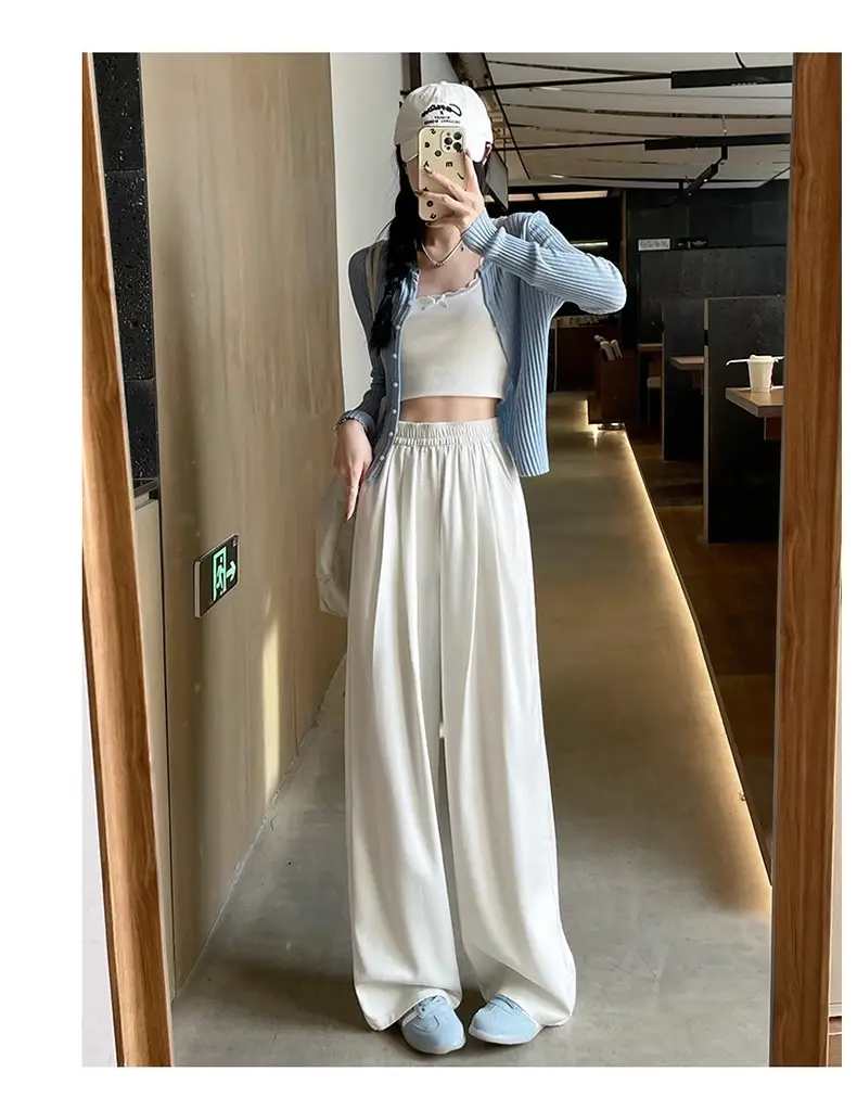 Summer 2026 New High-Waisted Casual Elastic Drapey Tencel Jeans for Women, Slimming Wide-Leg Yamamoto Long Pants — feature 17