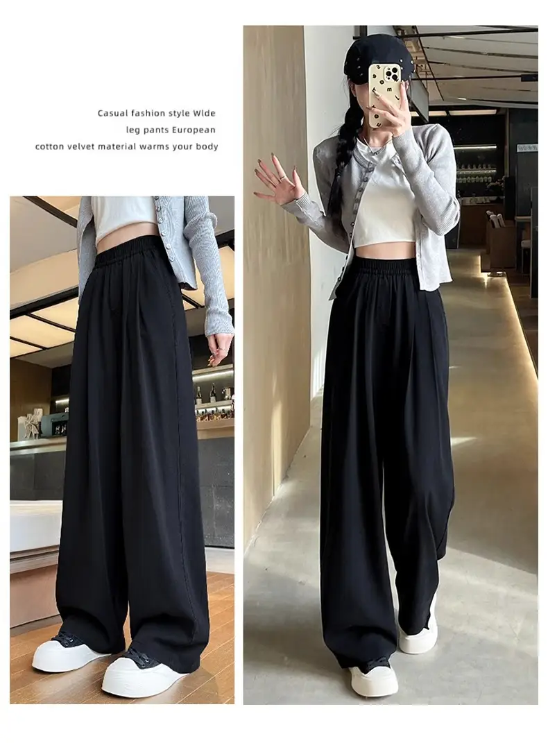 Summer 2026 New High-Waisted Casual Elastic Drapey Tencel Jeans for Women, Slimming Wide-Leg Yamamoto Long Pants — feature 19