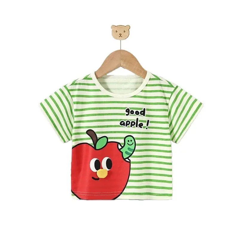 Baby Cotton T-Shirt Green Striped Summer Wear