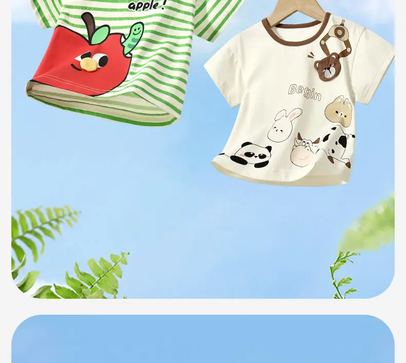 Baby Cotton T-Shirt Green Striped Summer Wear — feature 2