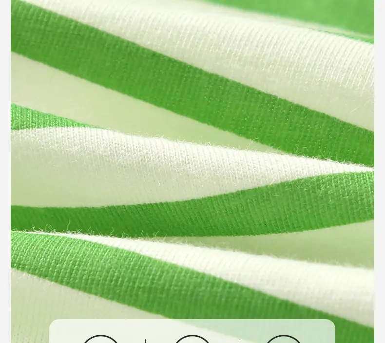 Baby Cotton T-Shirt Green Striped Summer Wear — feature 5