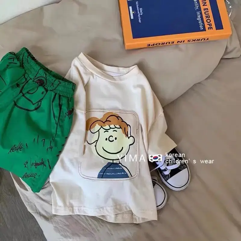 Korean Kidsren Boys Cartoon T-Shirt Shorts Set 2023 — feature 2