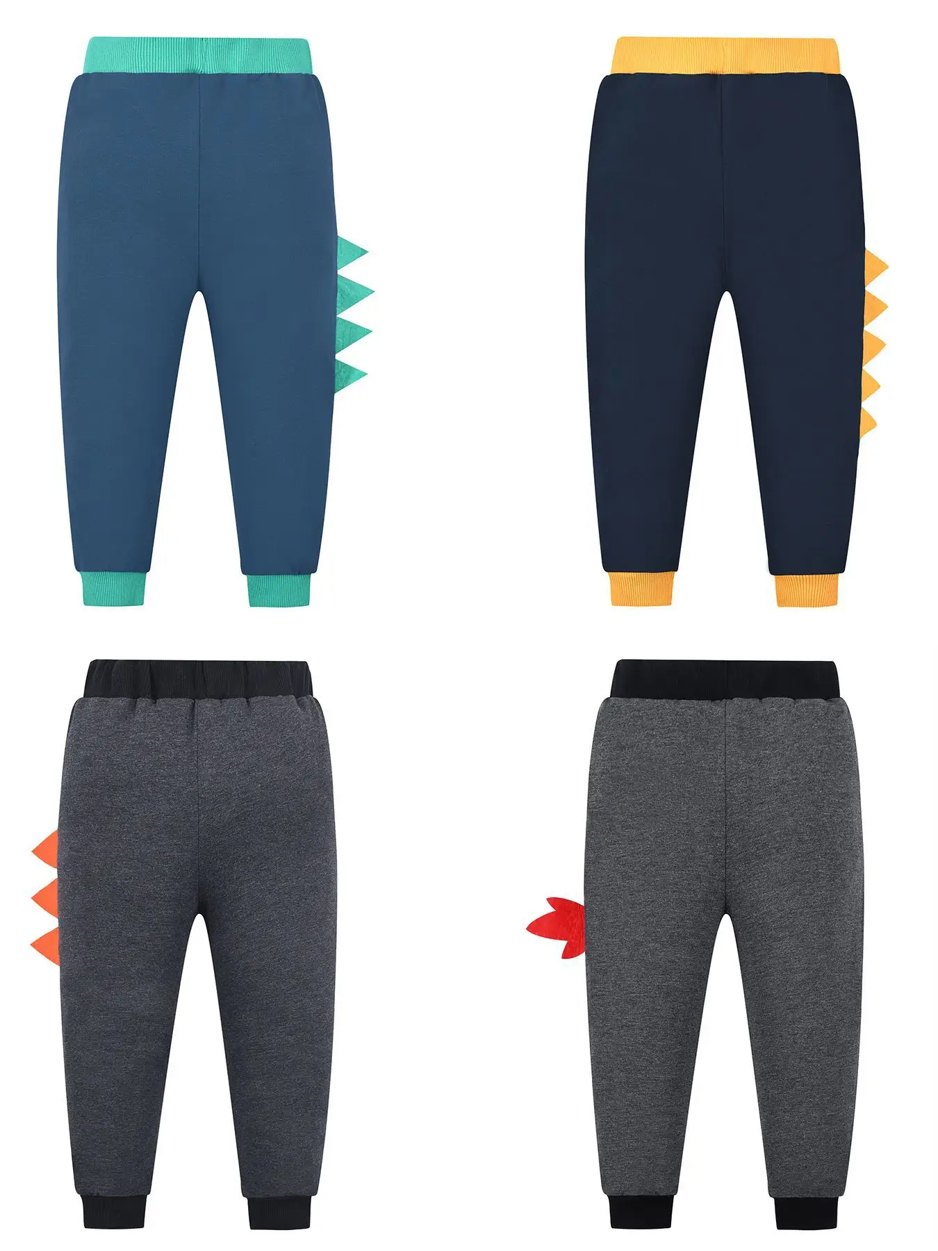 Boys Grey Cotton Sweatpants with Cartoon Print