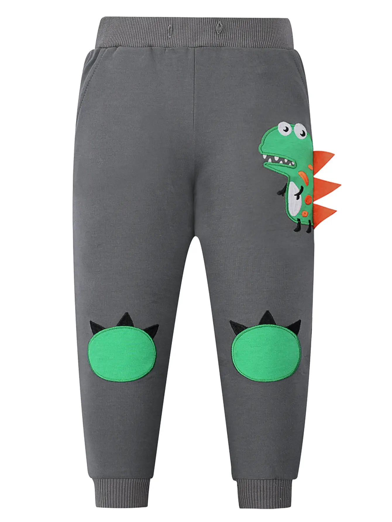 Boys Grey Cotton Sweatpants with Cartoon Print
