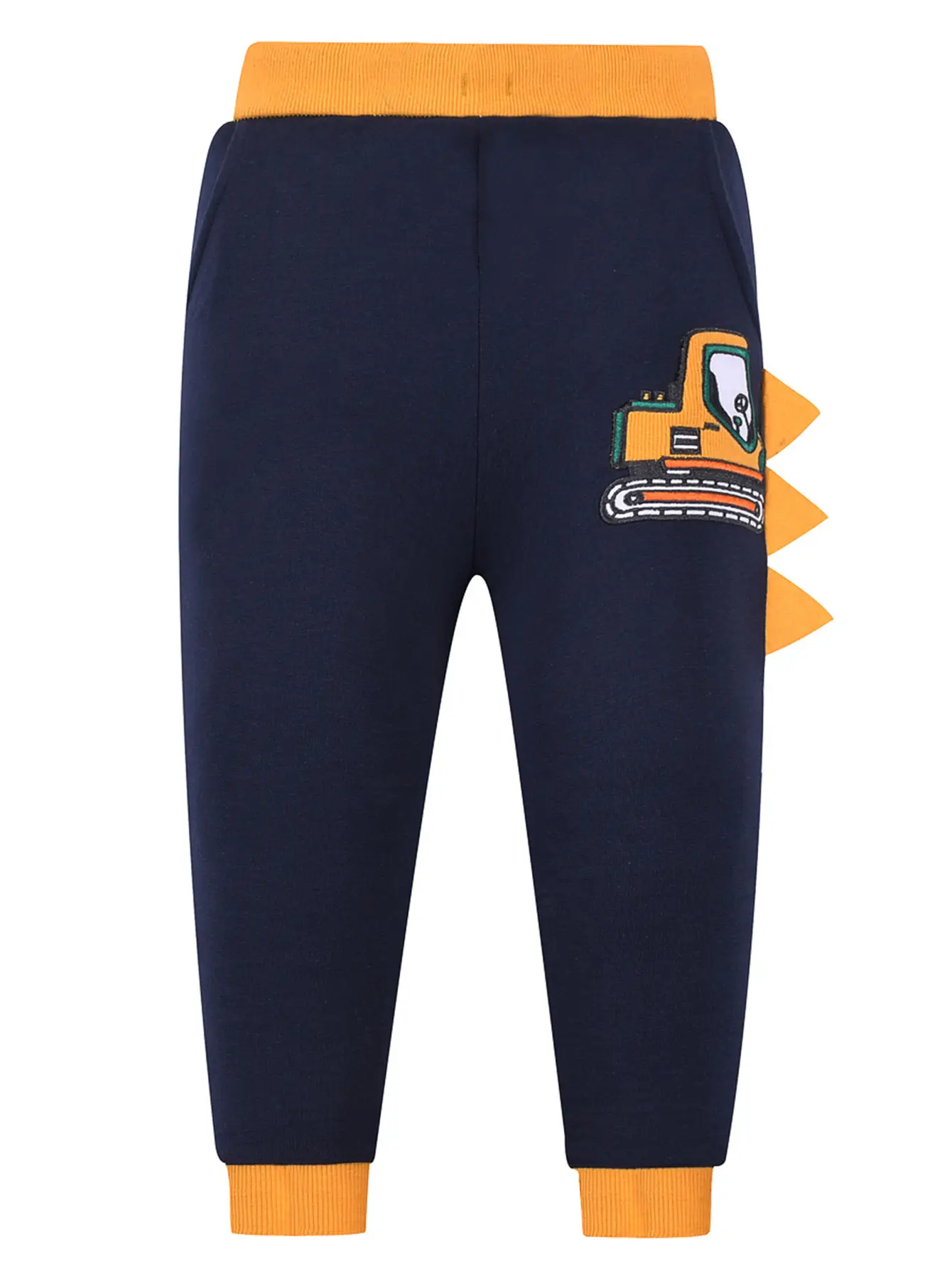 Boys Grey Cotton Sweatpants with Cartoon Print