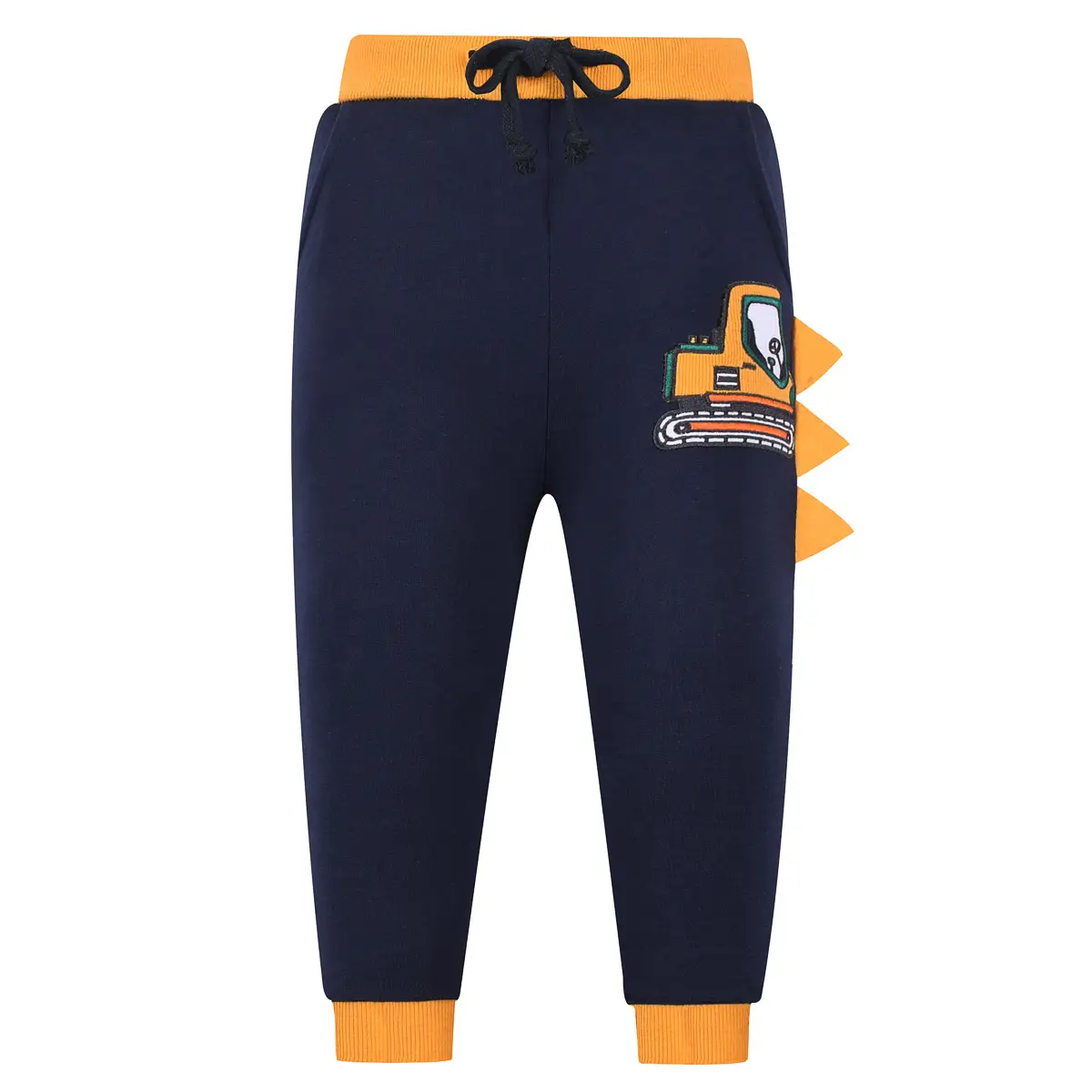 Boys Grey Cotton Sweatpants with Cartoon Print — feature 1