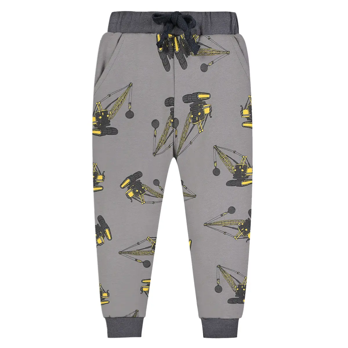 Boys Grey Cotton Sweatpants with Cartoon Print — feature 15