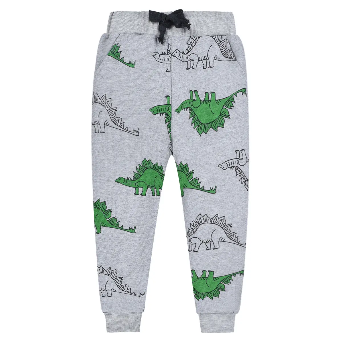 Boys Grey Cotton Sweatpants with Cartoon Print — feature 17