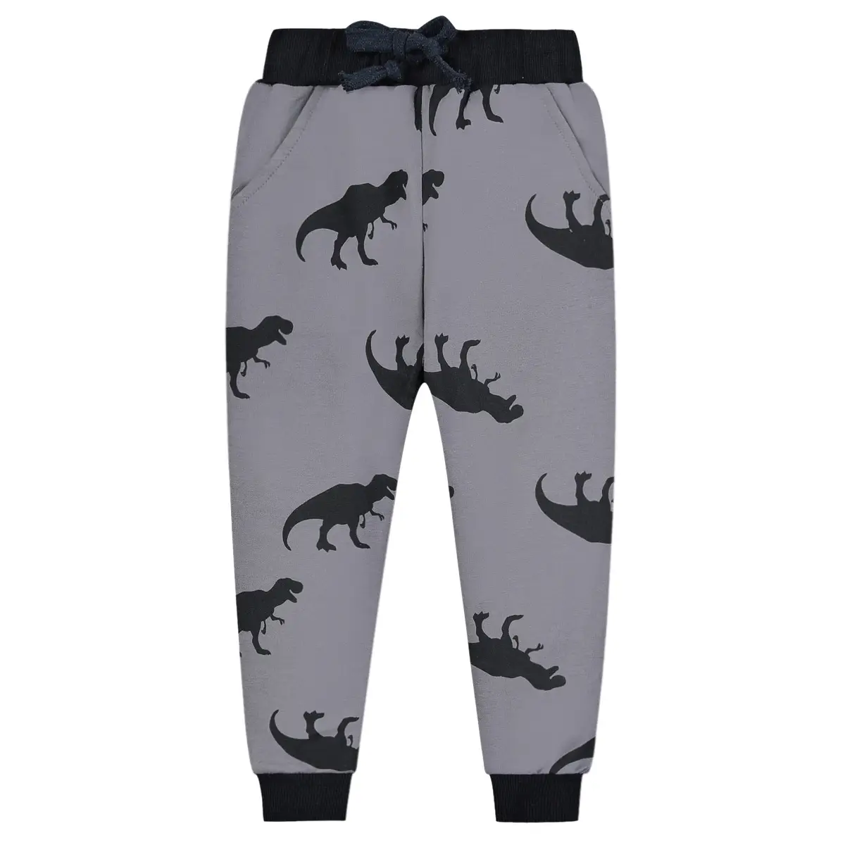 Boys Grey Cotton Sweatpants with Cartoon Print — feature 18