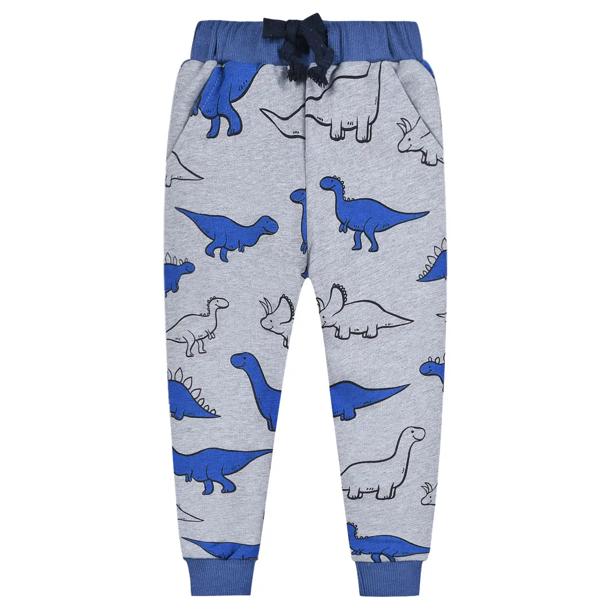 Boys Grey Cotton Sweatpants with Cartoon Print — feature 22