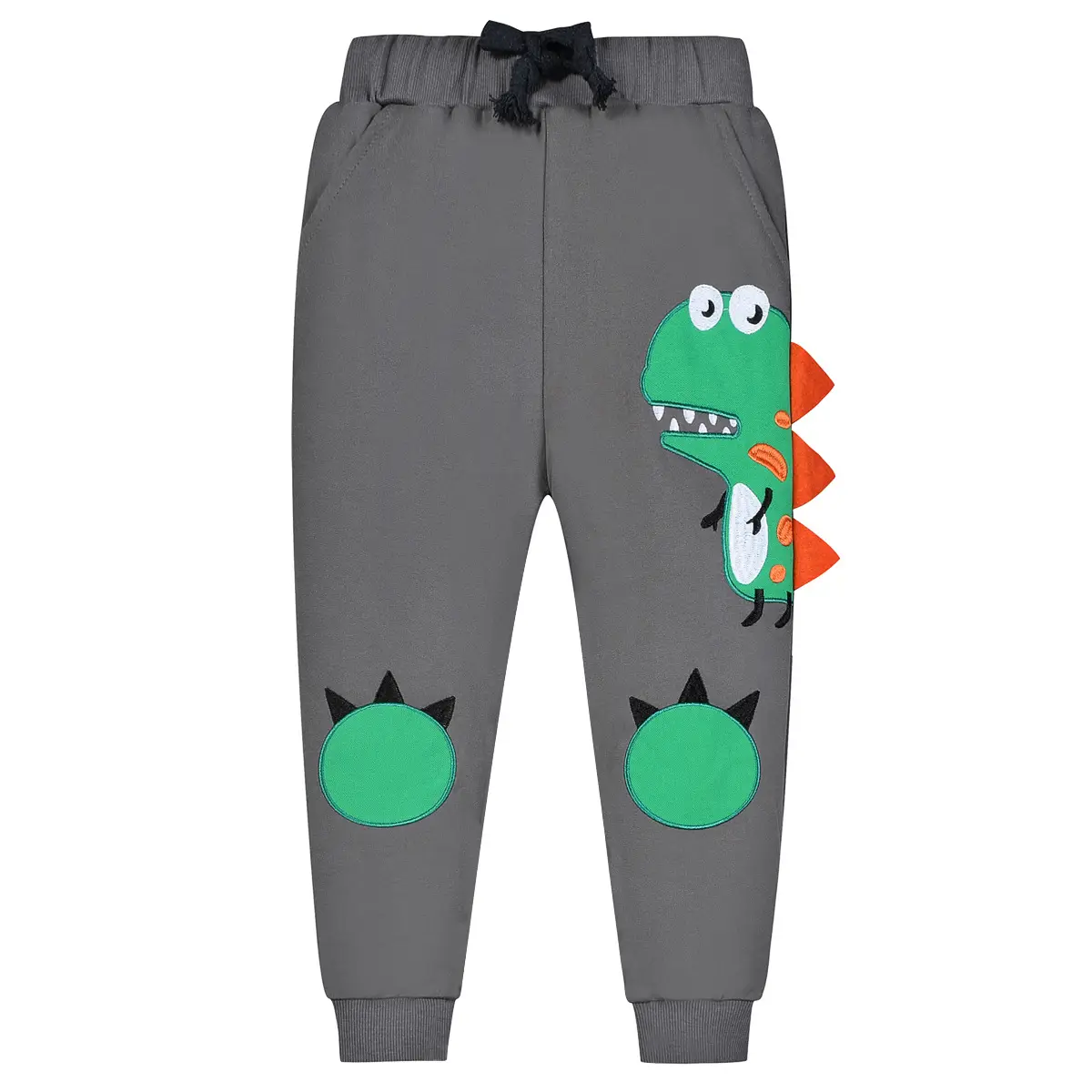 Boys Grey Cotton Sweatpants with Cartoon Print — feature 23