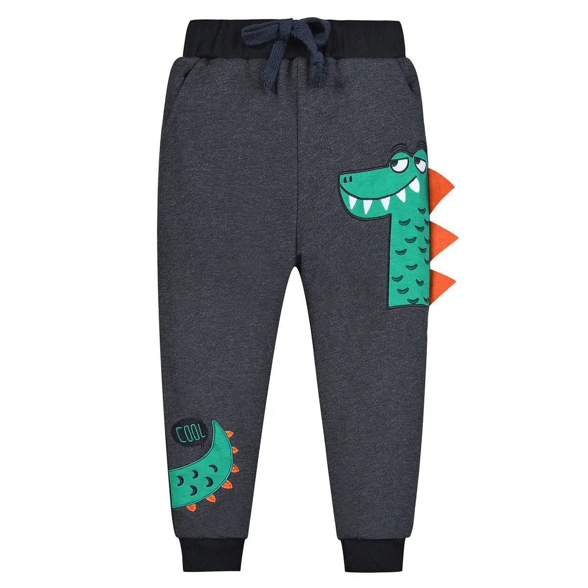 Boys Grey Cotton Sweatpants with Cartoon Print — feature 25
