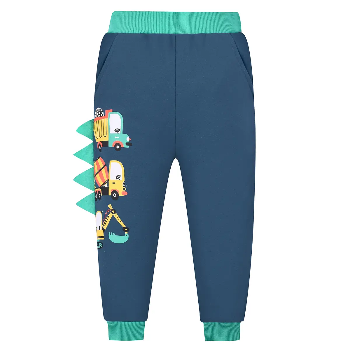 Boys Grey Cotton Sweatpants with Cartoon Print — feature 29