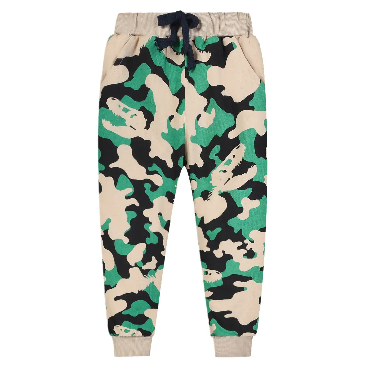 Boys Grey Cotton Sweatpants with Cartoon Print
