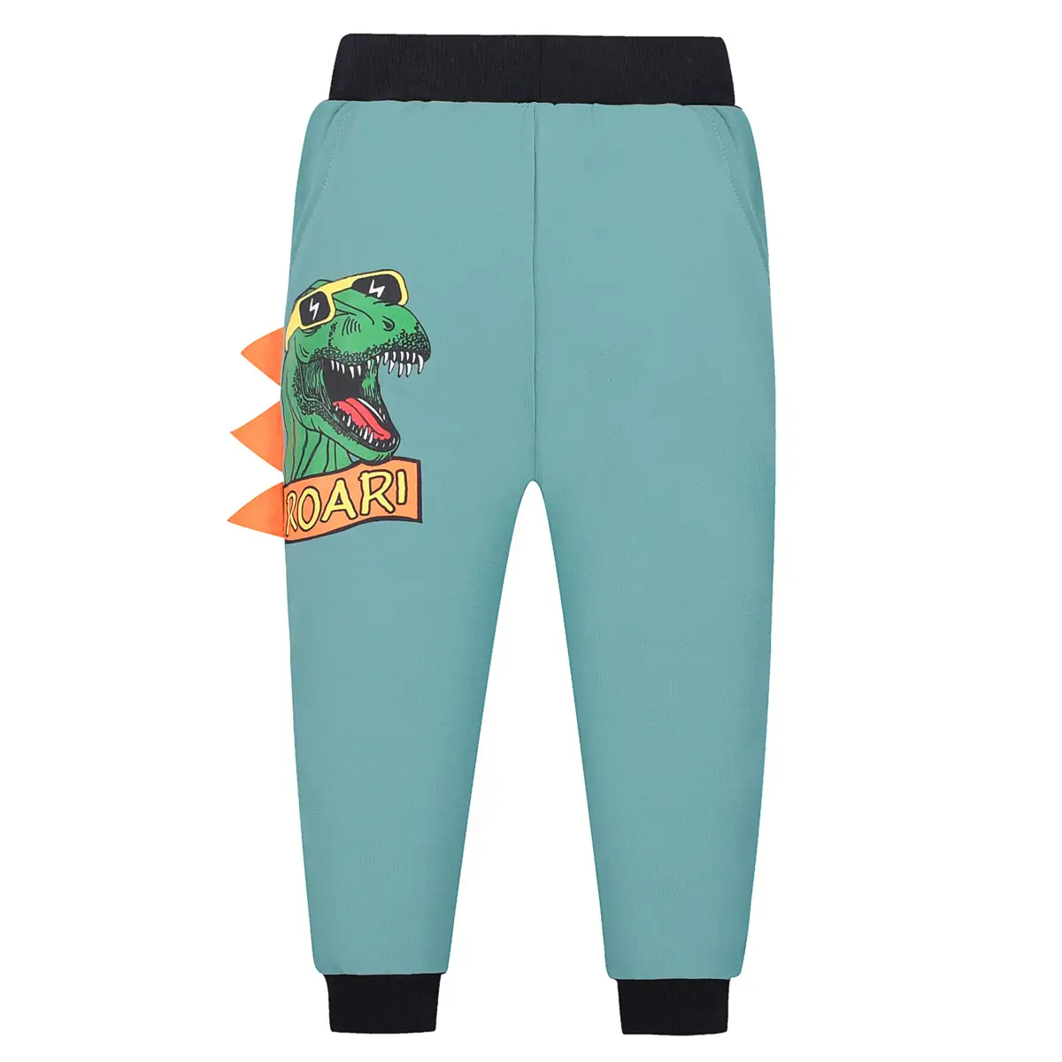 Boys Grey Cotton Sweatpants with Cartoon Print