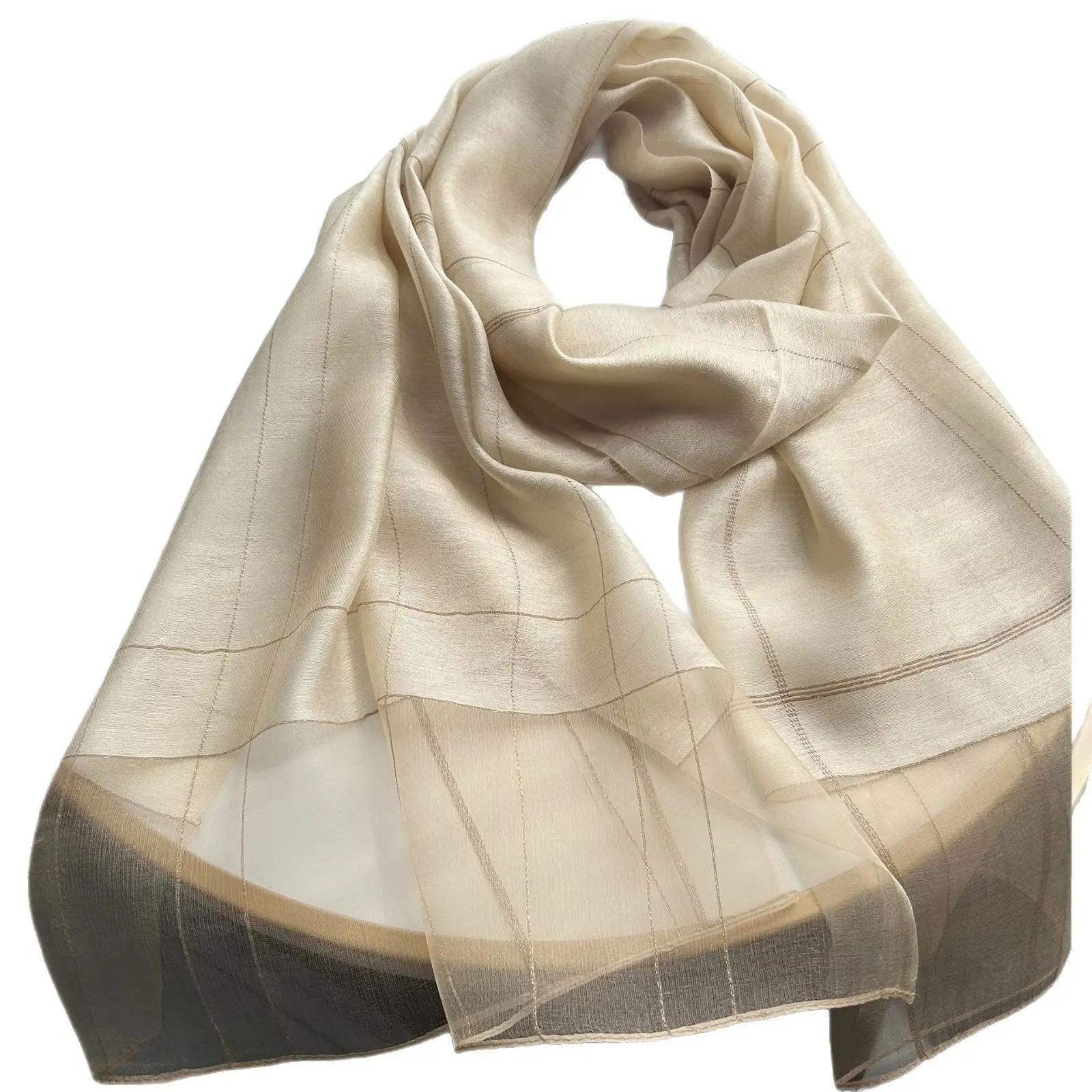 2025 Silk Scarf Soft Bright Gold Thread Travel Shawl - Image 14