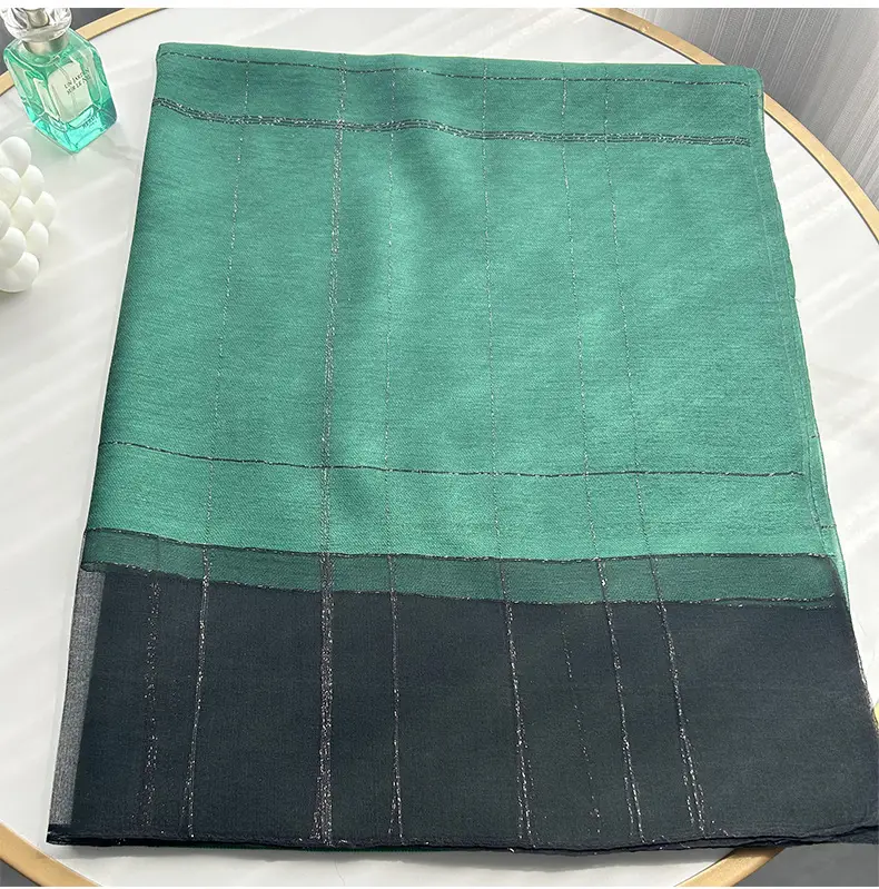 2025 Silk Scarf Soft Bright Gold Thread Travel Shawl — feature 10