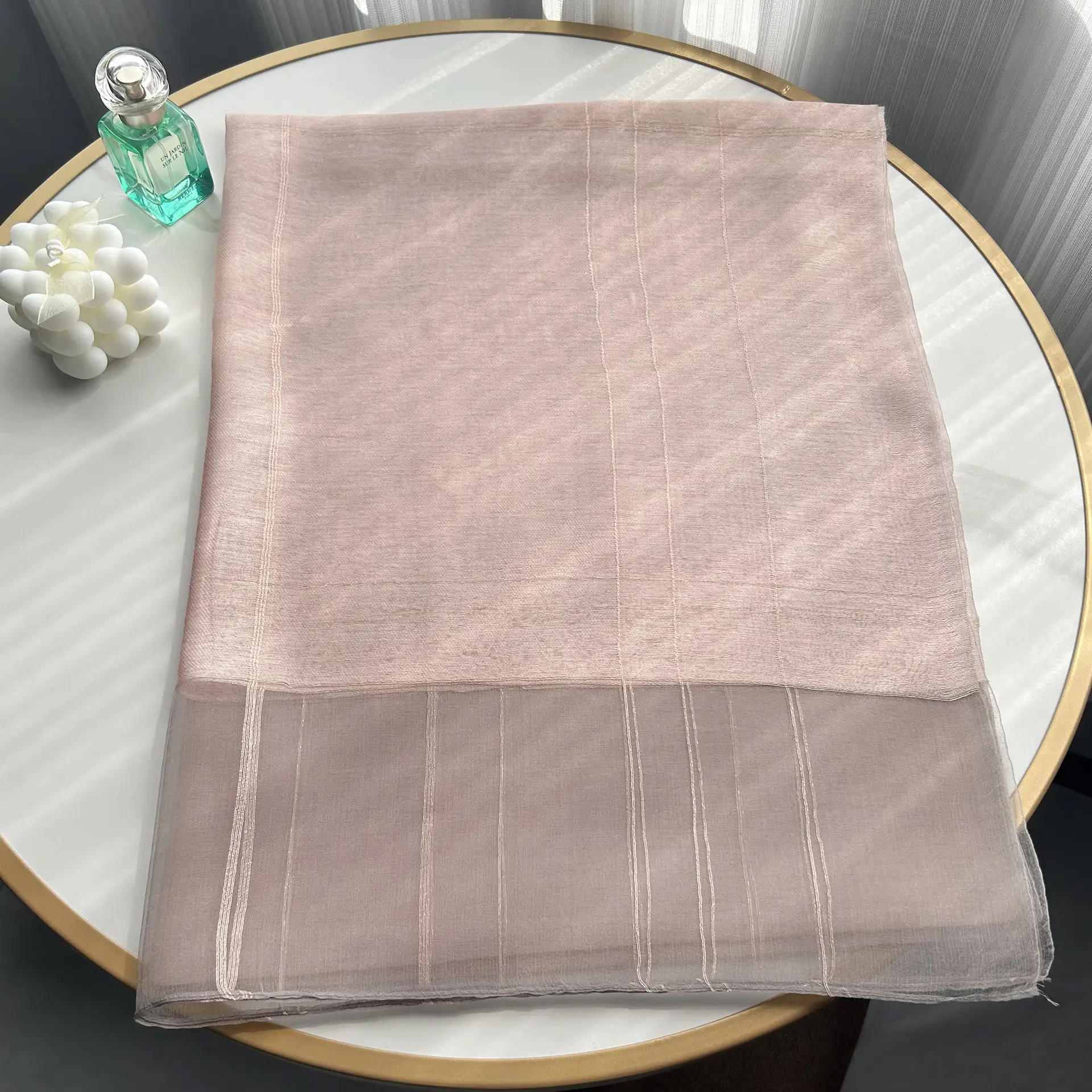 2025 Silk Scarf Soft Bright Gold Thread Travel Shawl - Image 8