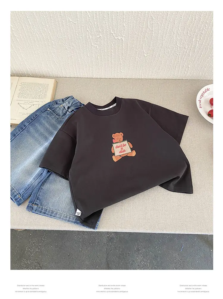 2025 Summer Cotton T-Shirt Large Boys Loose Half Sleeve — feature 13