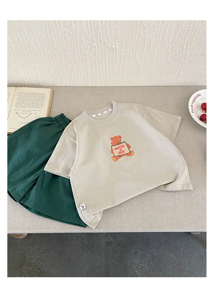 2025 Summer Cotton T-Shirt Large Boys Loose Half Sleeve — feature 15
