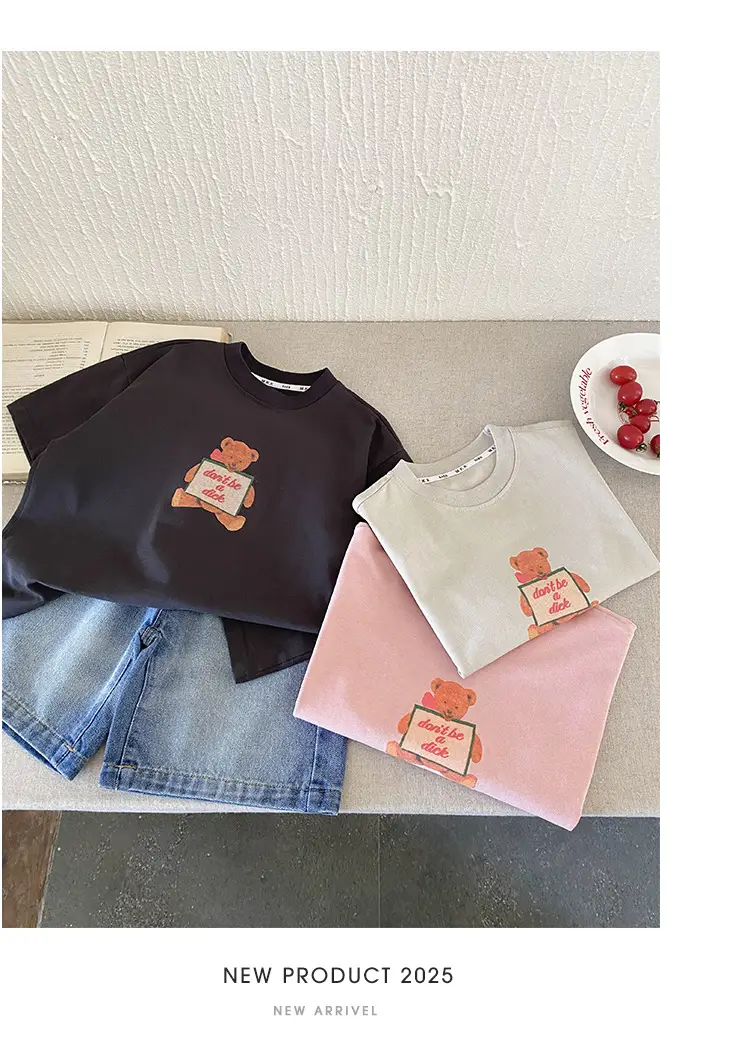 2025 Summer Cotton T-Shirt Large Boys Loose Half Sleeve — feature 20