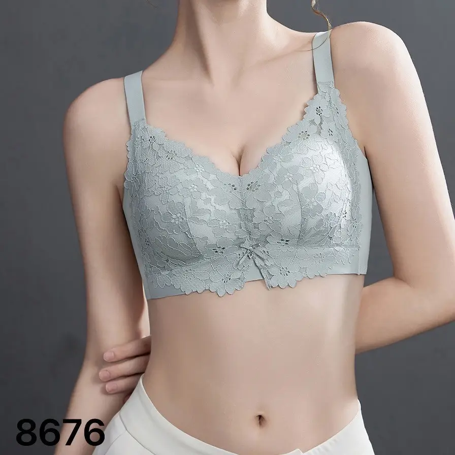 Classic Lace Pull-Up Bra with Wide Shoulder Strap - Image 6