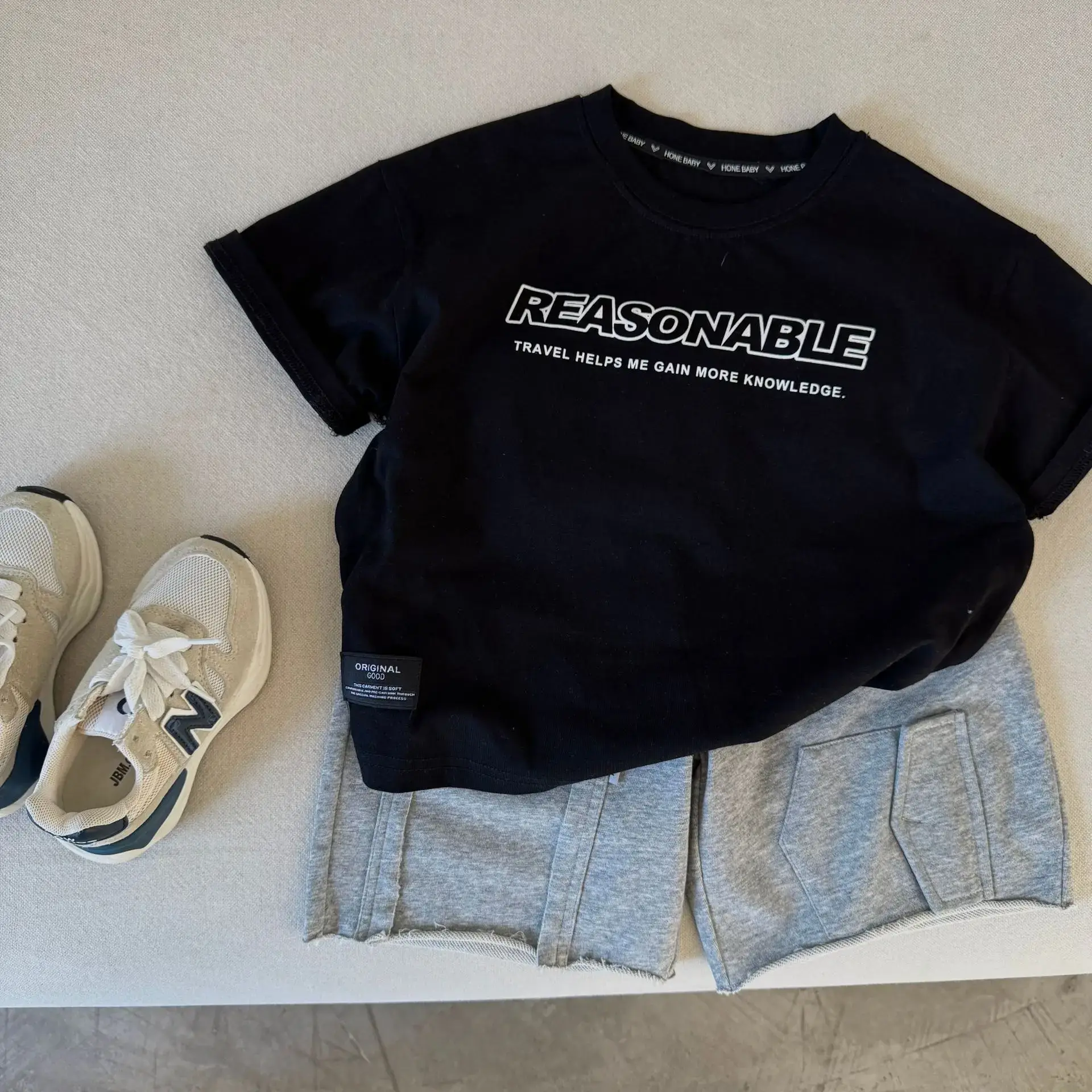 Korean Style Boys Cotton Top 2025 White Black — feature 11