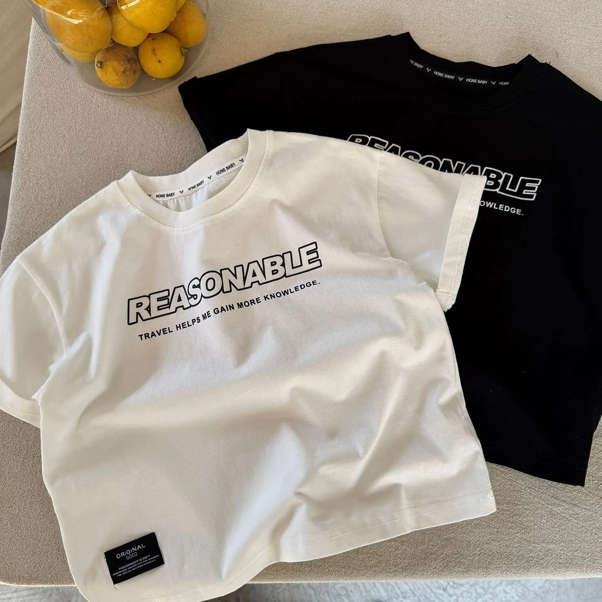 Korean Style Boys Cotton Top 2025 White Black — feature 6