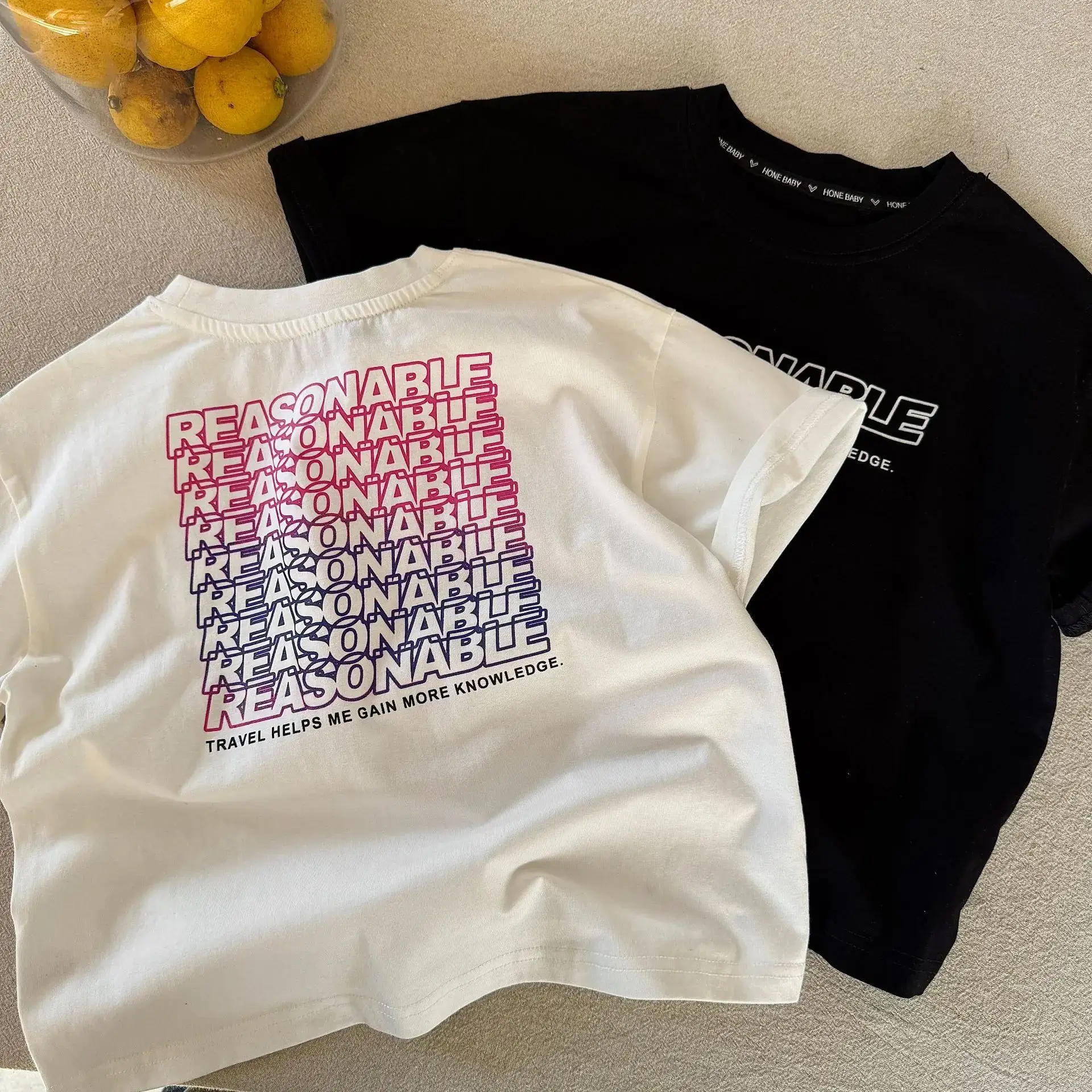 Korean Style Boys Cotton Top 2025 White Black — feature 7