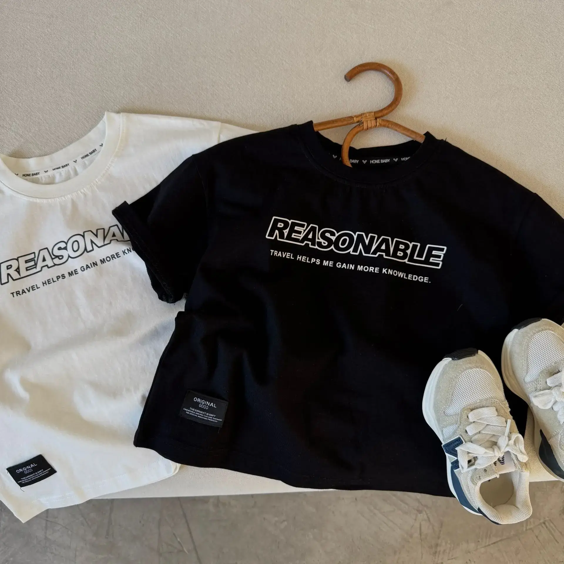 Korean Style Boys Cotton Top 2025 White Black — feature 9