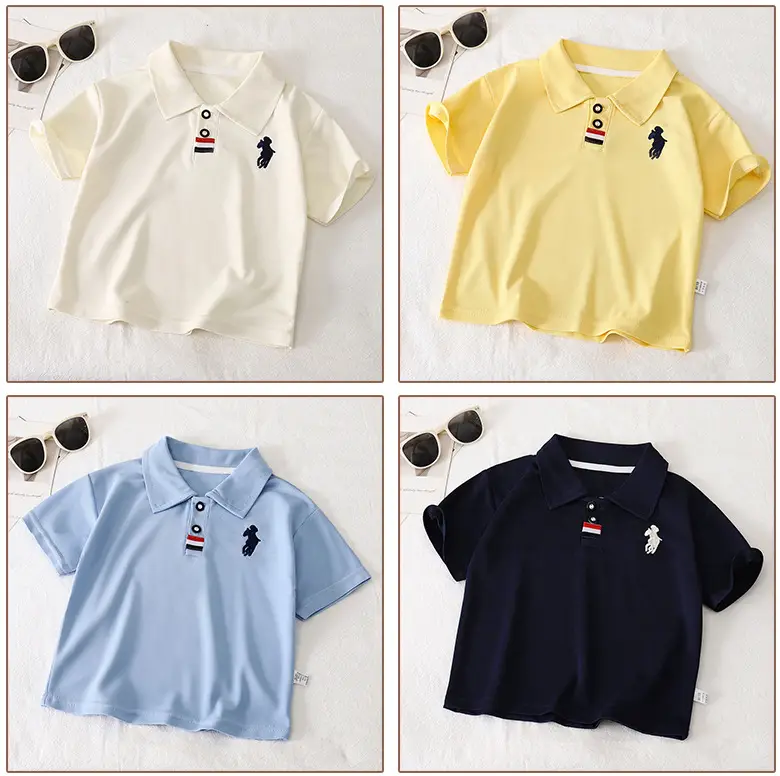 Boys Navy Polo Shirt 2025 Summer Embroidered — feature 10