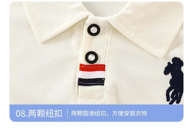 Boys Navy Polo Shirt 2025 Summer Embroidered — feature 17