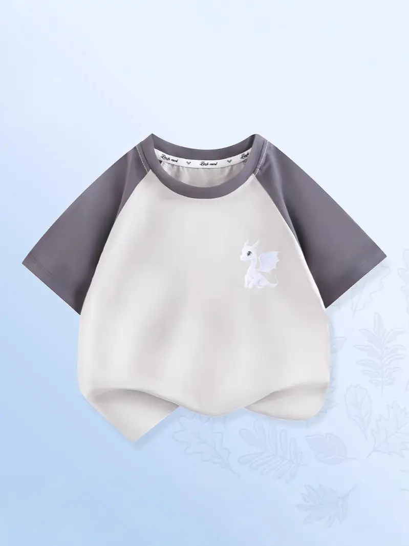 Girls Half-Sleeved T-Shirt Grey White Cartoon Print - Image 10