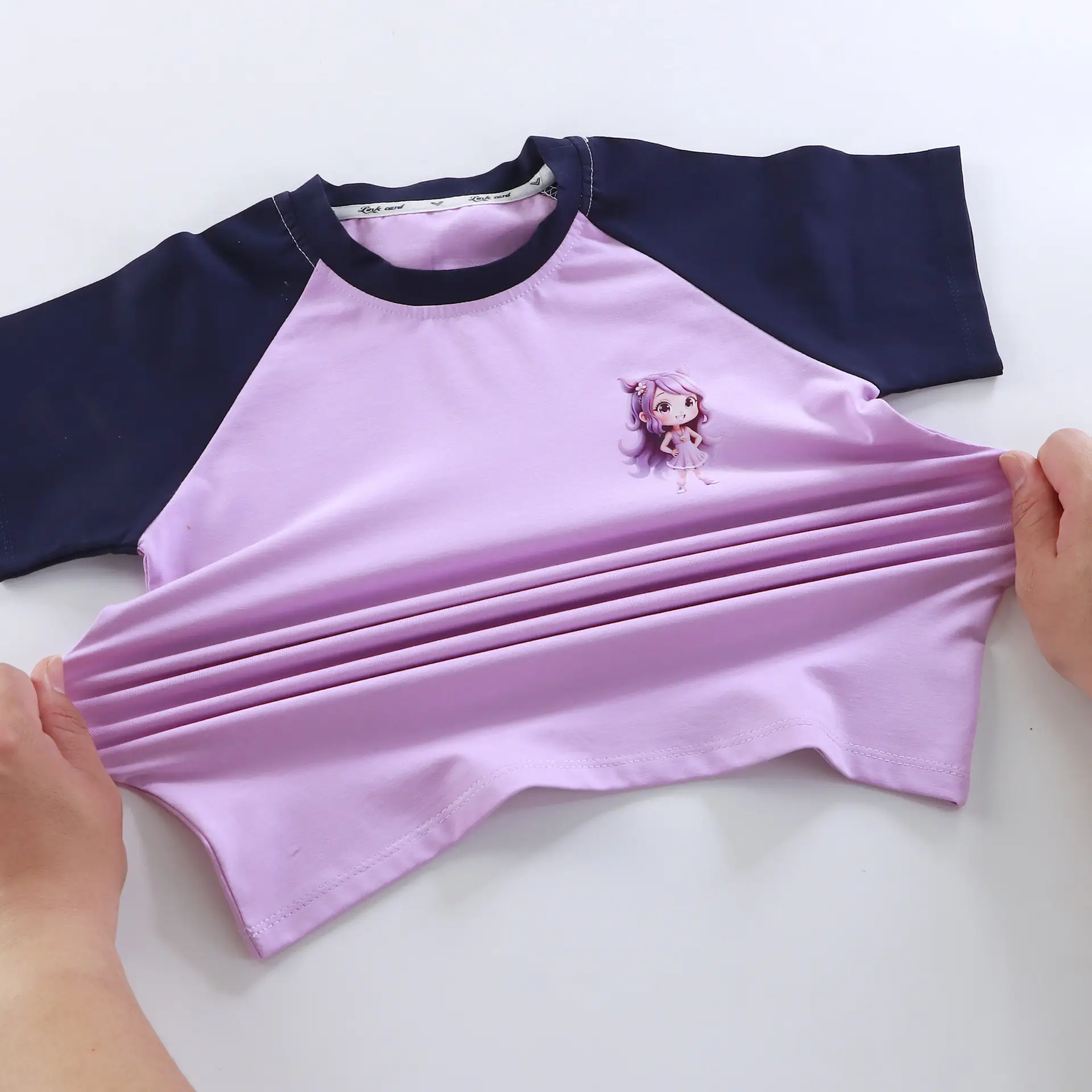 Girls Half-Sleeved T-Shirt Grey White Cartoon Print — feature 12