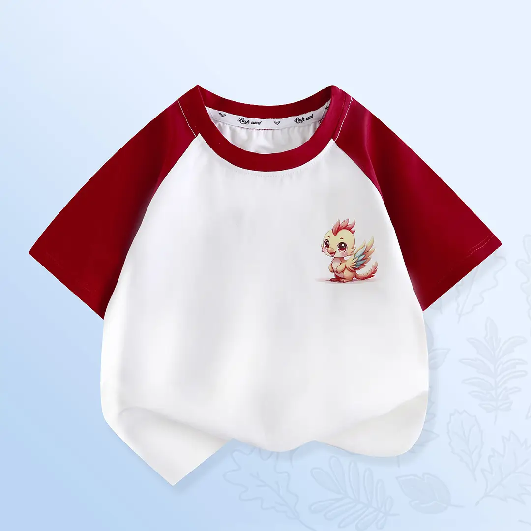 Girls Half-Sleeved T-Shirt Grey White Cartoon Print - Image 4