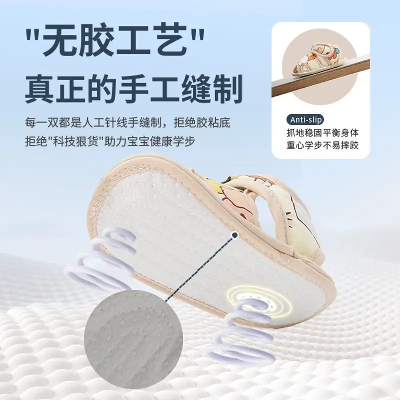 Summer Baby Sandals Baby Shoes Soft Sole Front Shoes Small Month Cloth Shoes 0-1 Year Old Baby Toddler Shoes Men 6