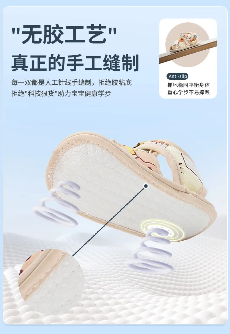 Summer Baby Sandals Baby Shoes Soft Sole Front Shoes Small Month Cloth Shoes 0-1 Year Old Baby Toddler Shoes Men 6 — feature 16