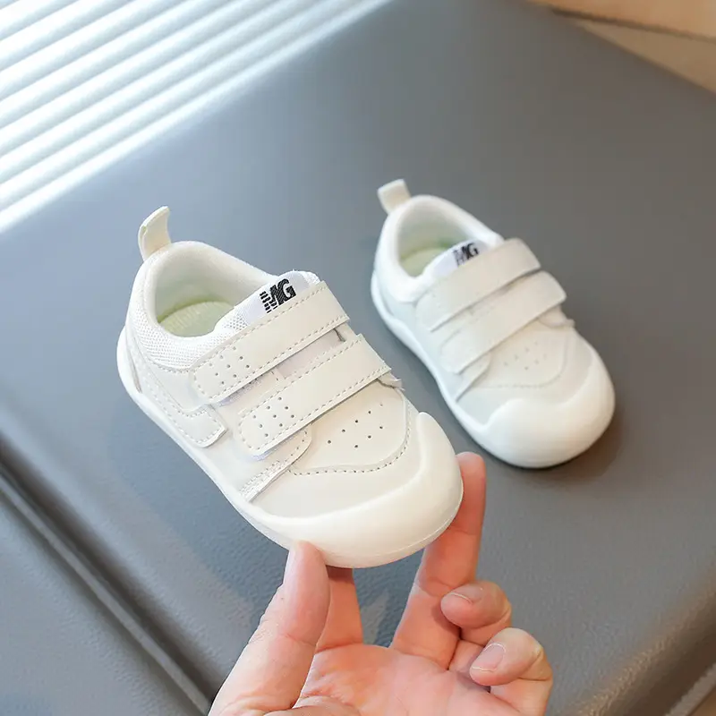 White Velcro Baby Shoes 0-2Yrs Soft Sole