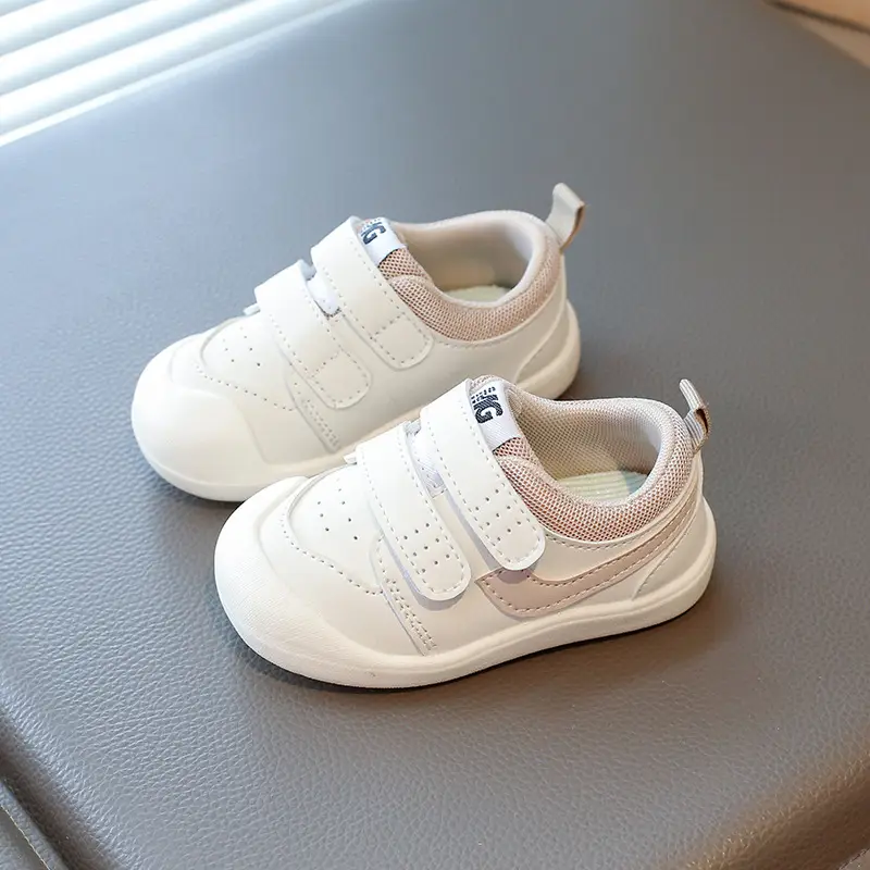 White Velcro Baby Shoes 0-2Yrs Soft Sole