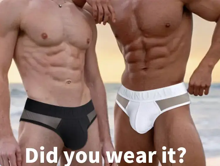 Men's Transparent Embossed Low Waist Belt Briefs — feature 1