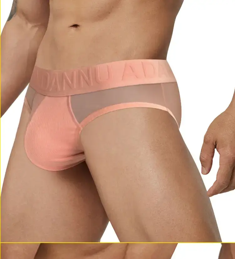 Men's Transparent Embossed Low Waist Belt Briefs — feature 19