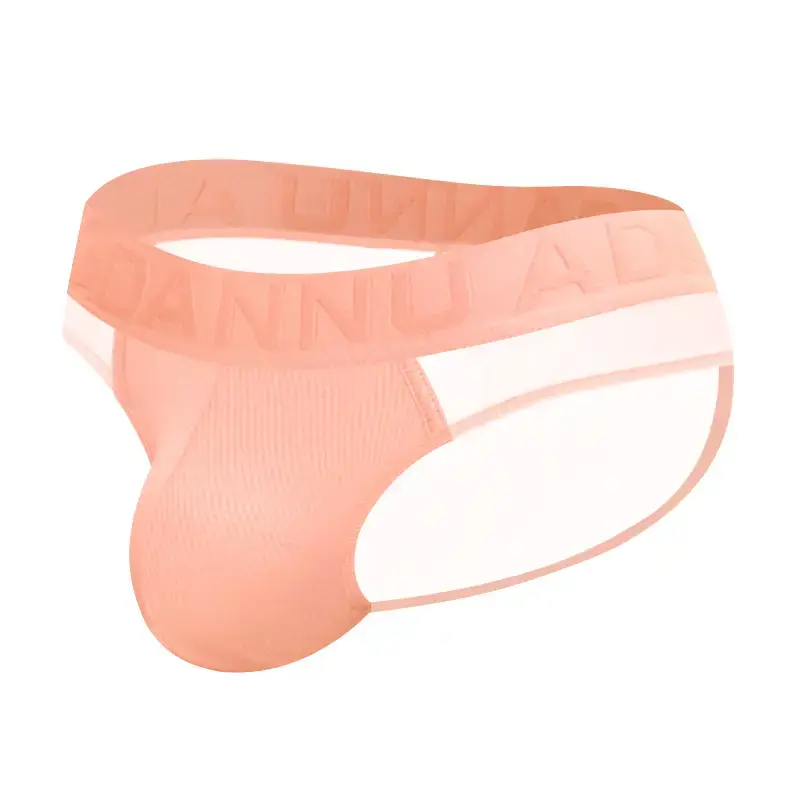 Men's Transparent Embossed Low Waist Belt Briefs - Image 3