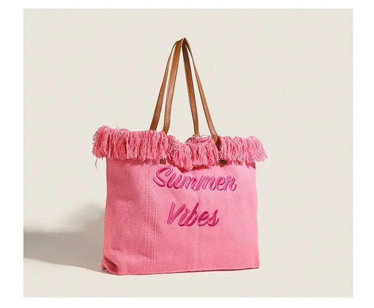 Women's Canvas Embroidered Tote Bag Summer Vibes — feature 20