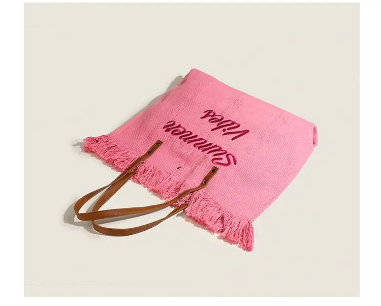Women's Canvas Embroidered Tote Bag Summer Vibes — feature 21