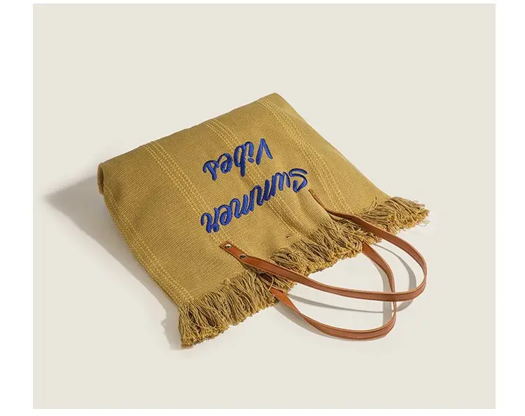 Women's Canvas Embroidered Tote Bag Summer Vibes — feature 22