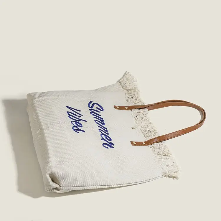 Women's Canvas Embroidered Tote Bag Summer Vibes — feature 5
