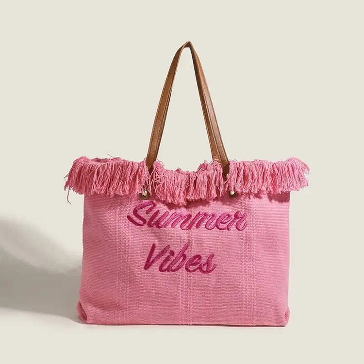 Women's Canvas Embroidered Tote Bag Summer Vibes — feature 6