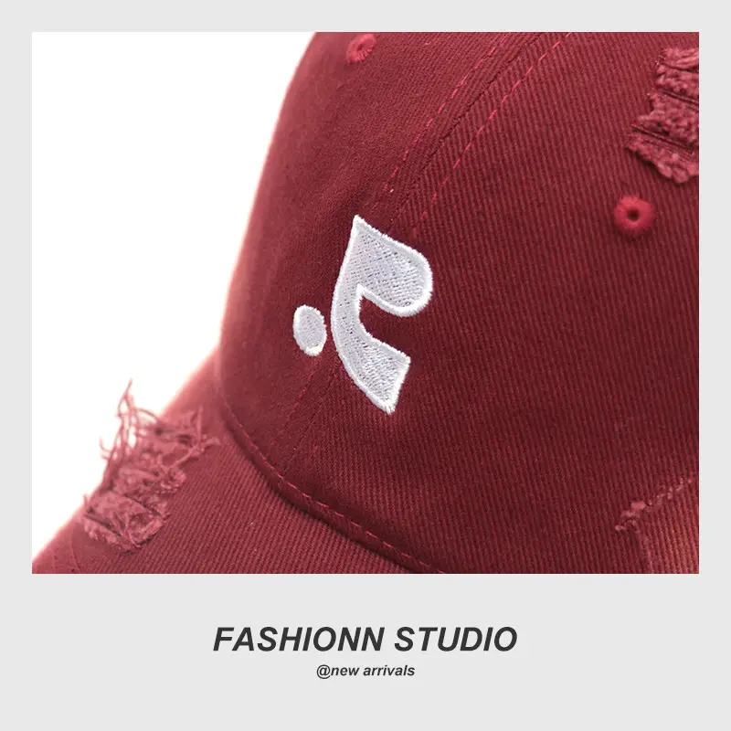 Vintage Distressed Baseball Cap for Women Brown Wide Eaves — feature 16